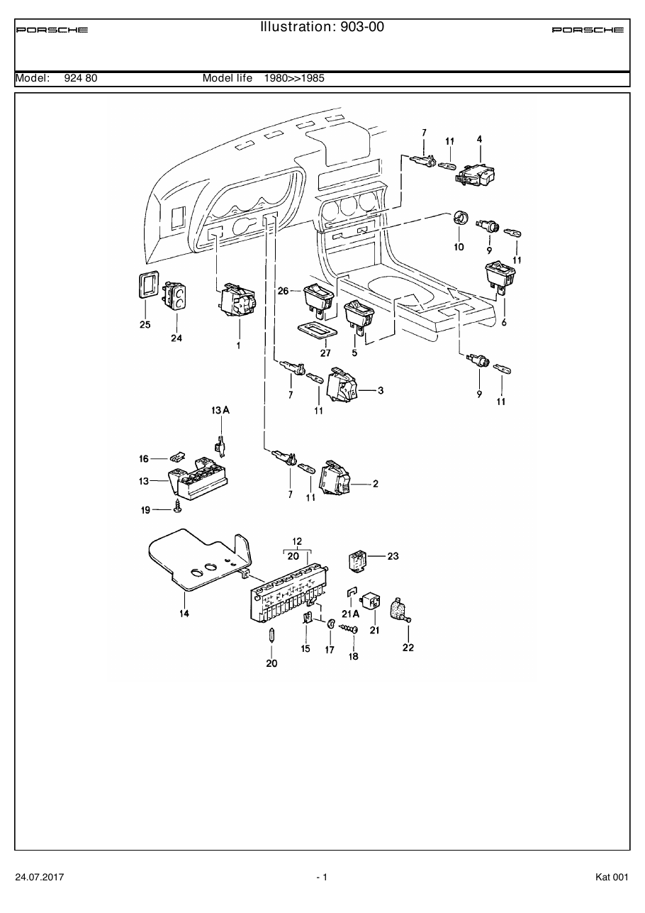 Exploded parts diagram — Switch