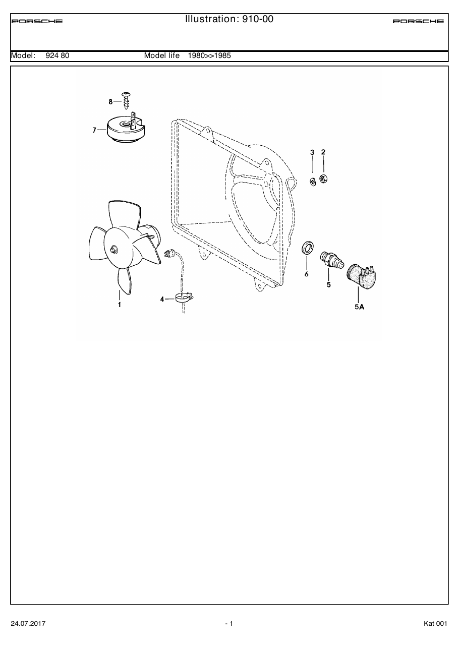 Exploded parts diagram — Electric fan