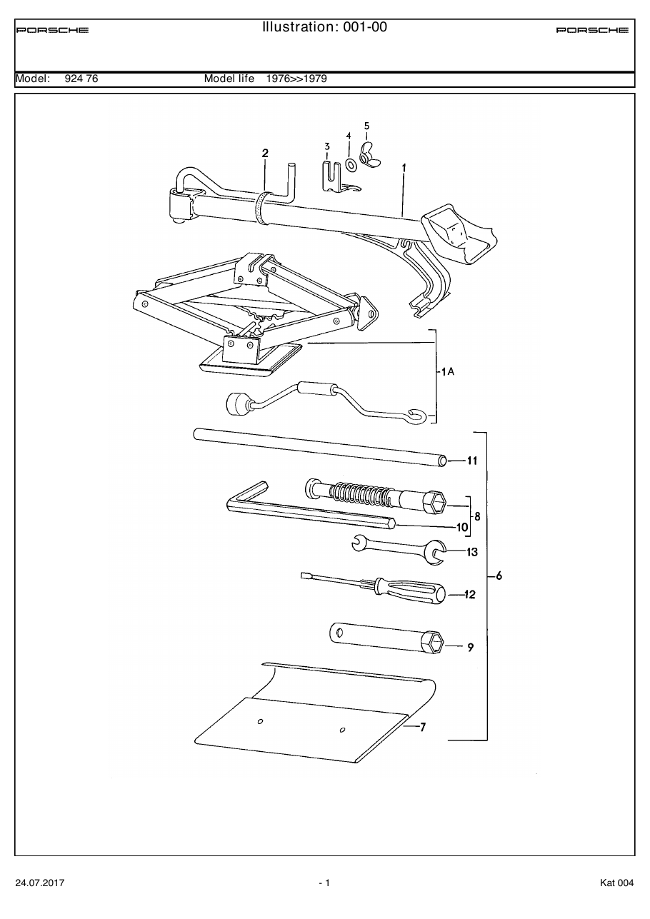 Exploded parts diagram — Accessories