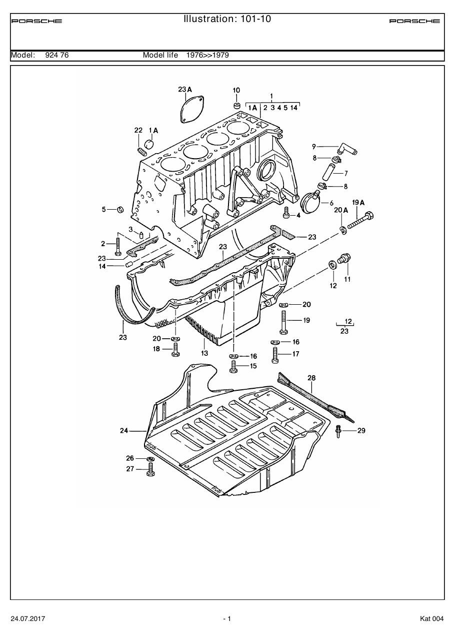 Exploded parts diagram — Cylinder block