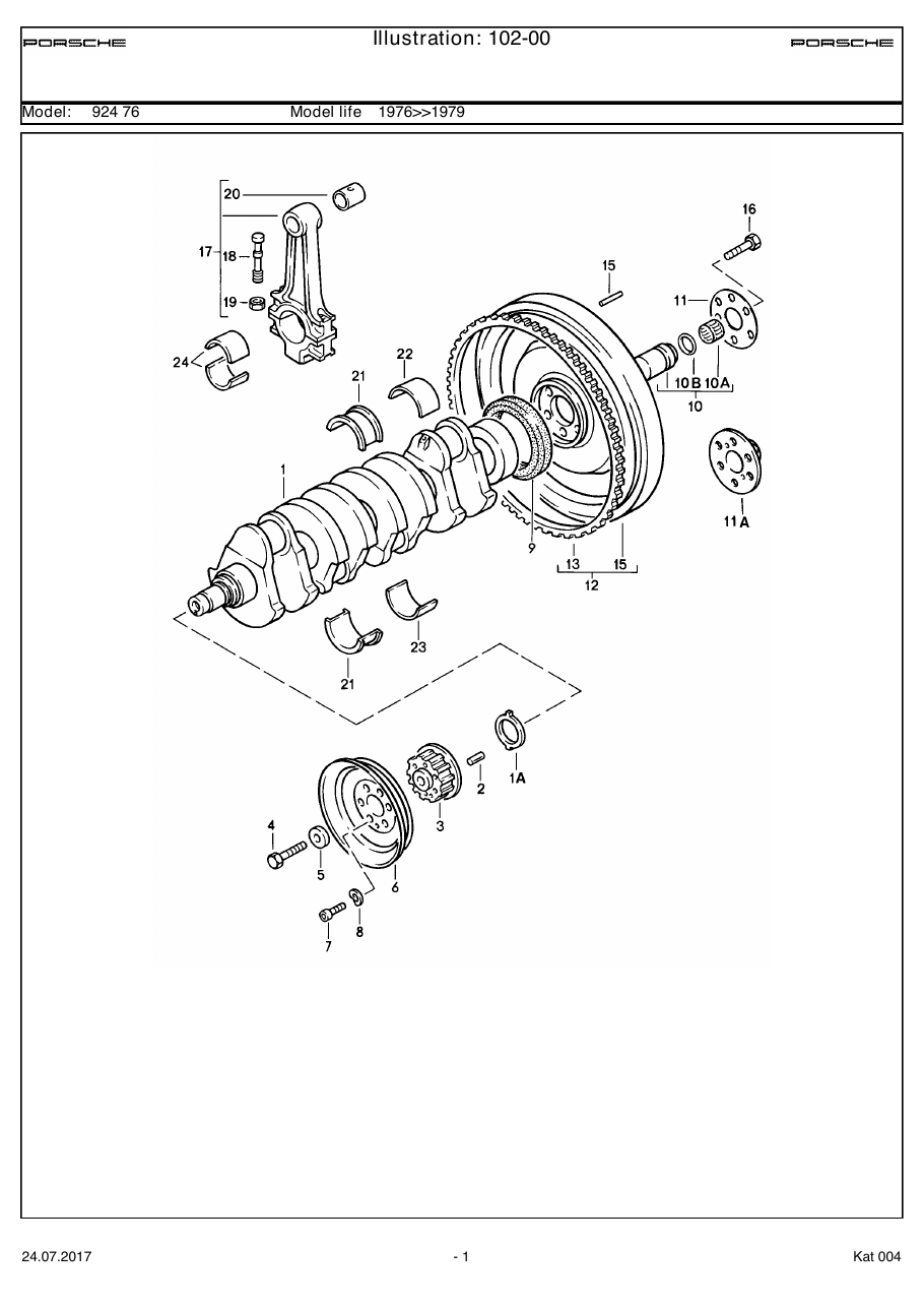 Exploded parts diagram — Crankshaft
