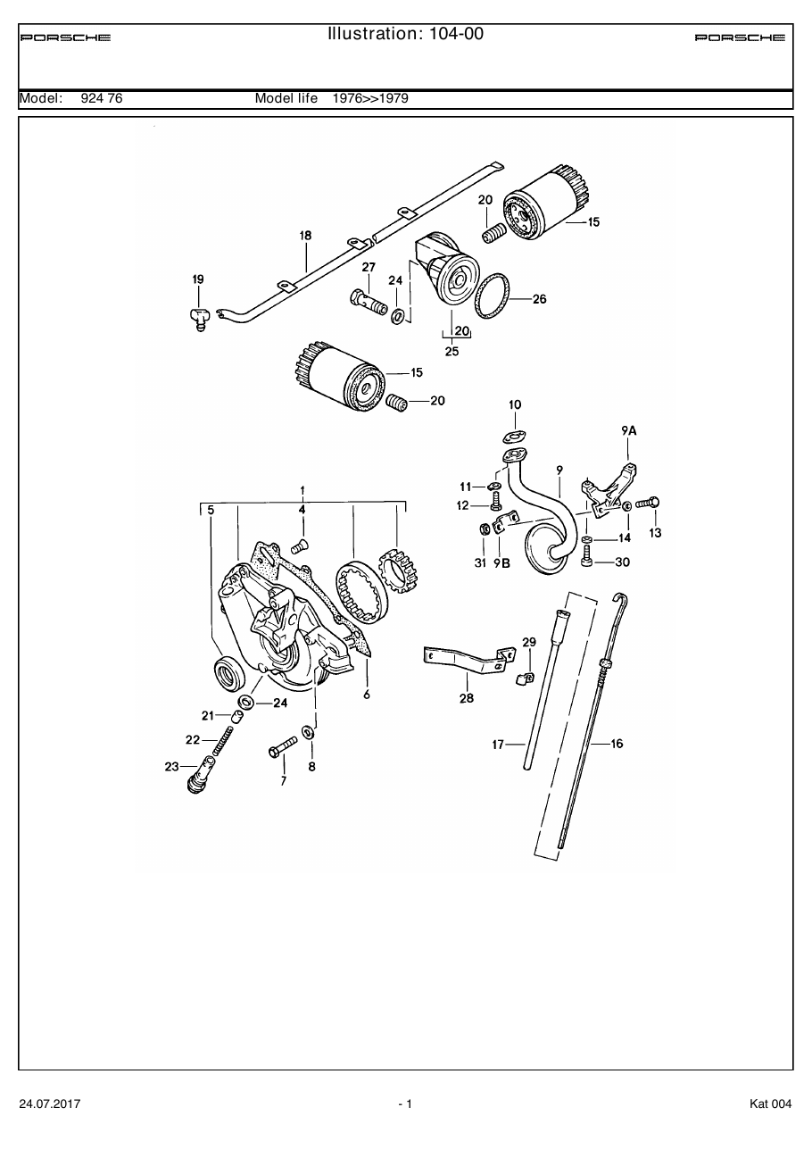 Exploded parts diagram — Engine lubrication