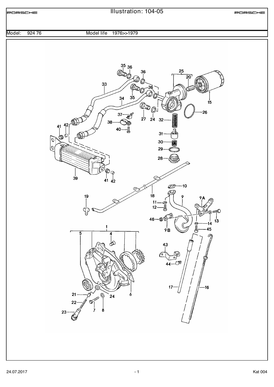 Exploded parts diagram — Engine lubrication