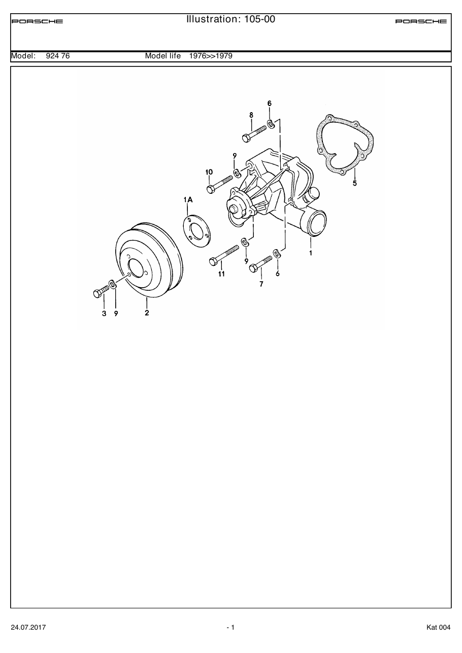 Exploded parts diagram — Water pump