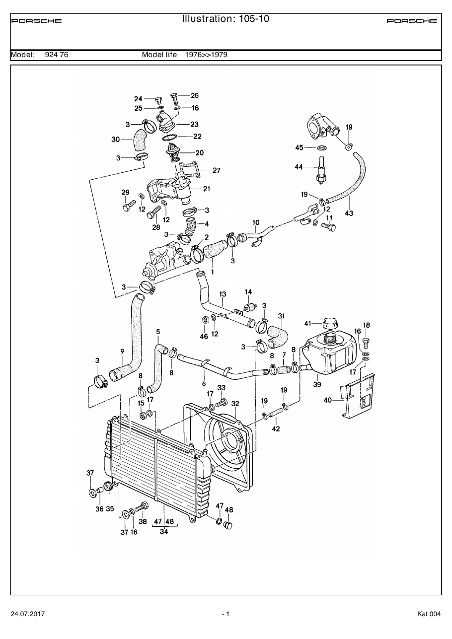 Exploded parts diagram — Water cooling