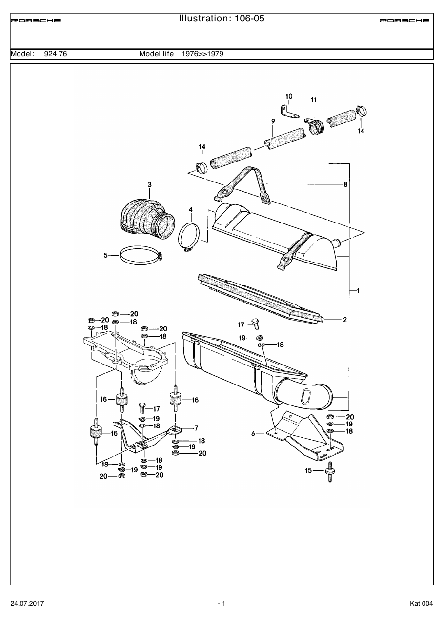 Exploded parts diagram — Air cleaner system