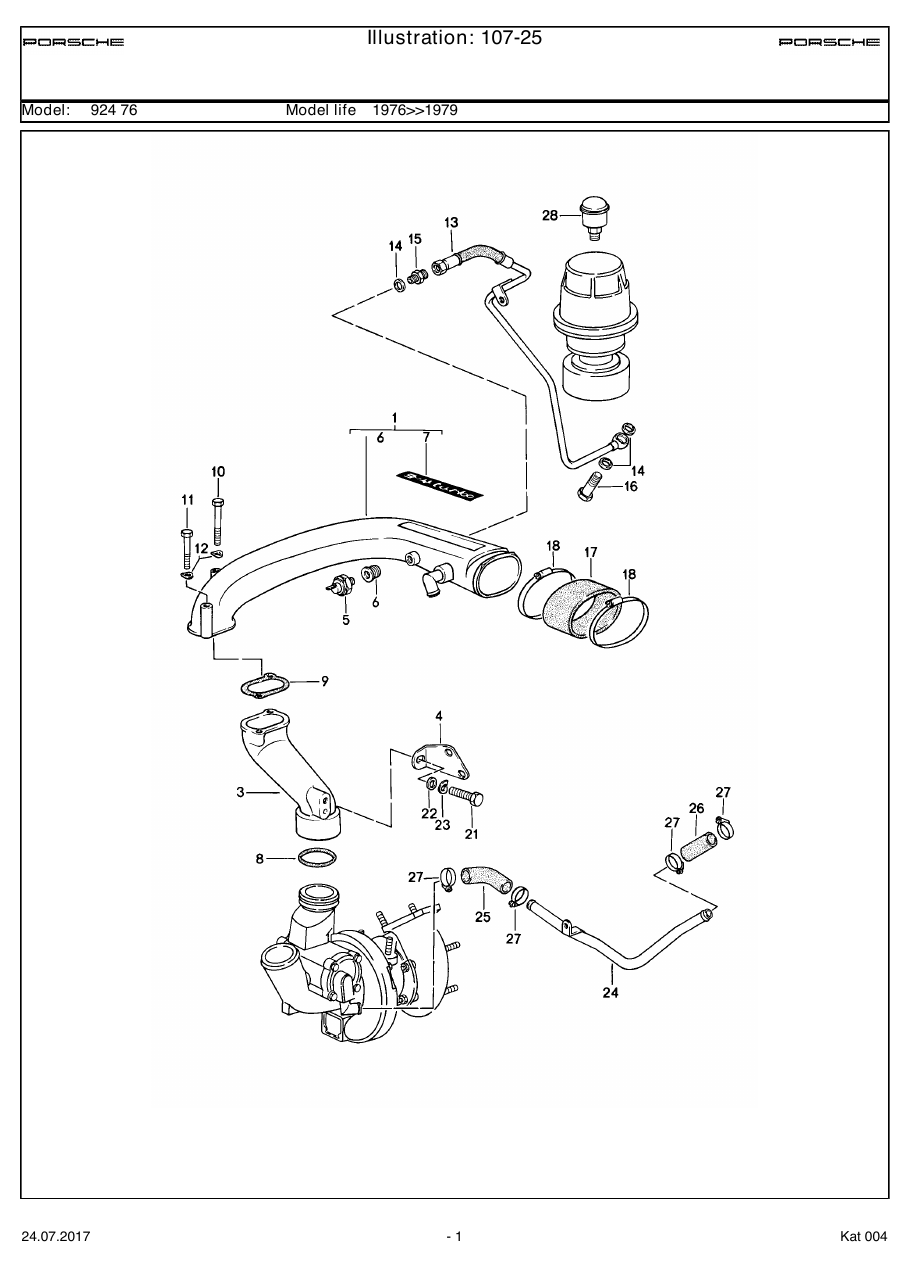 Exploded parts diagram — Turbocharging