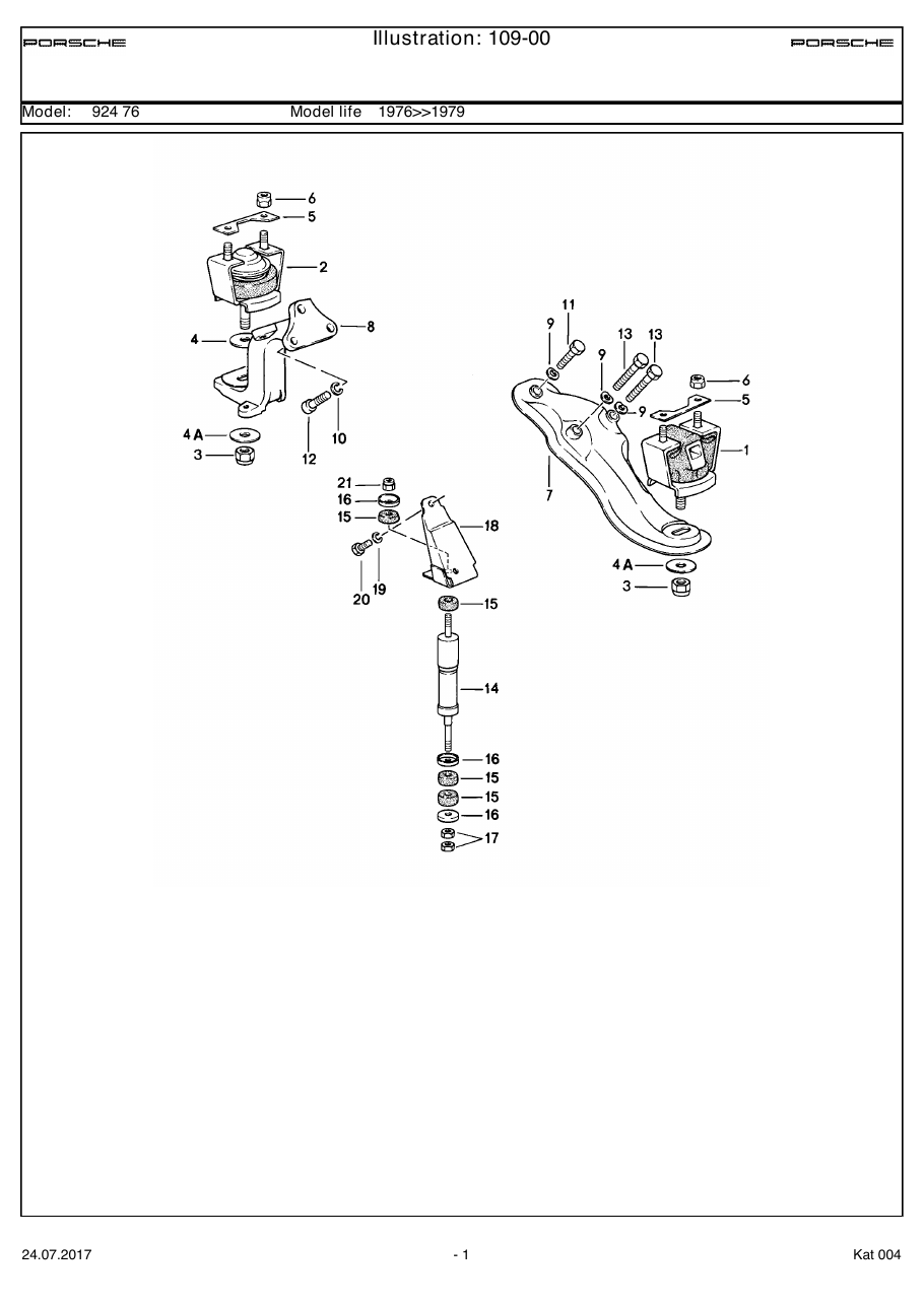 Exploded parts diagram — Engine suspension