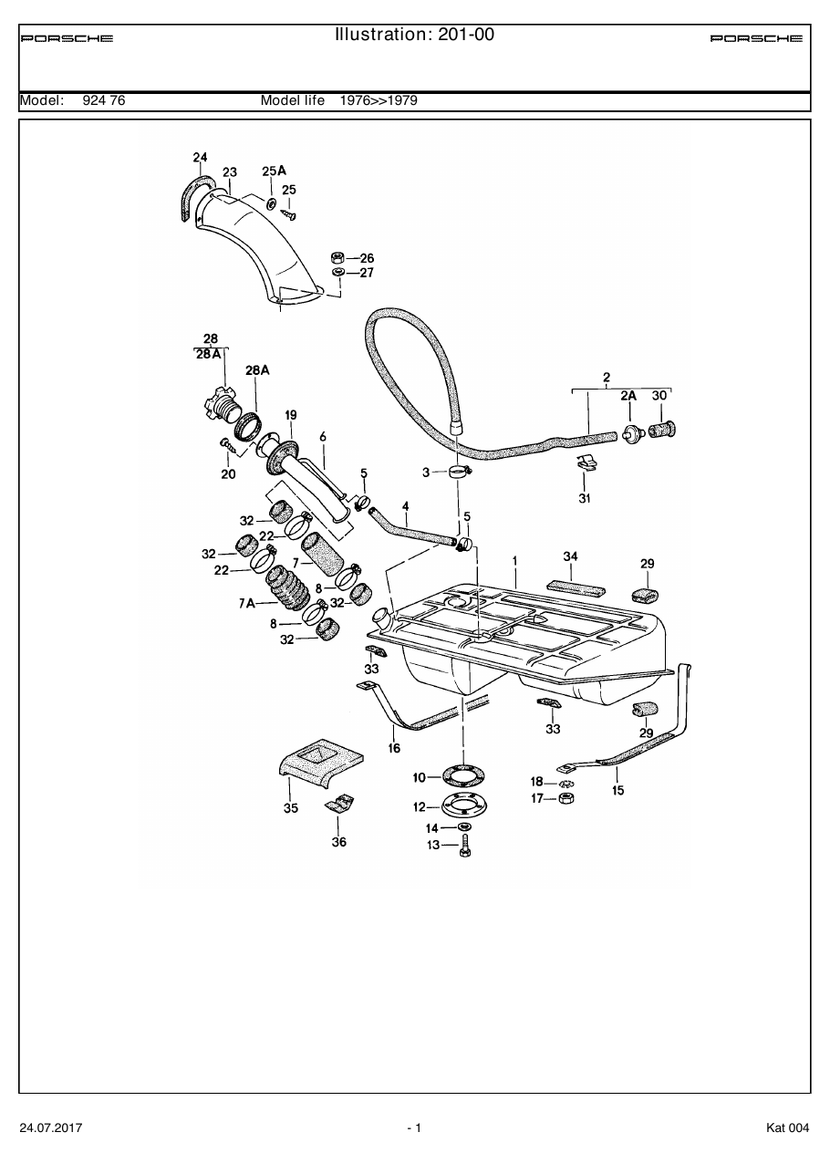 Exploded parts diagram — Fuel tank
