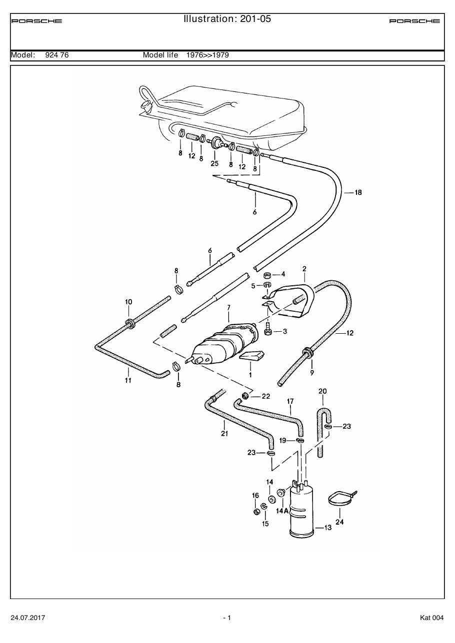 Exploded parts diagram — Carbon canister