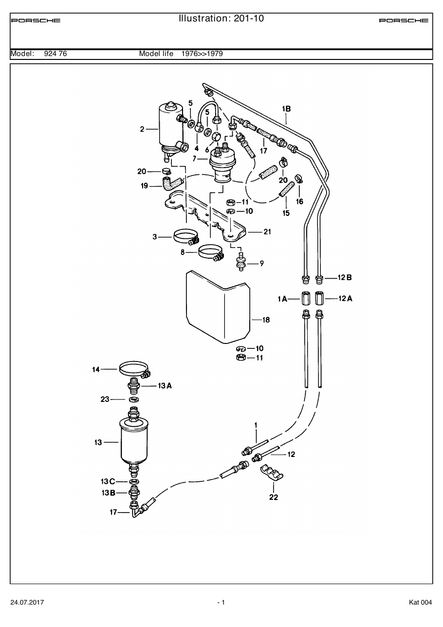 Exploded parts diagram — Fuel system