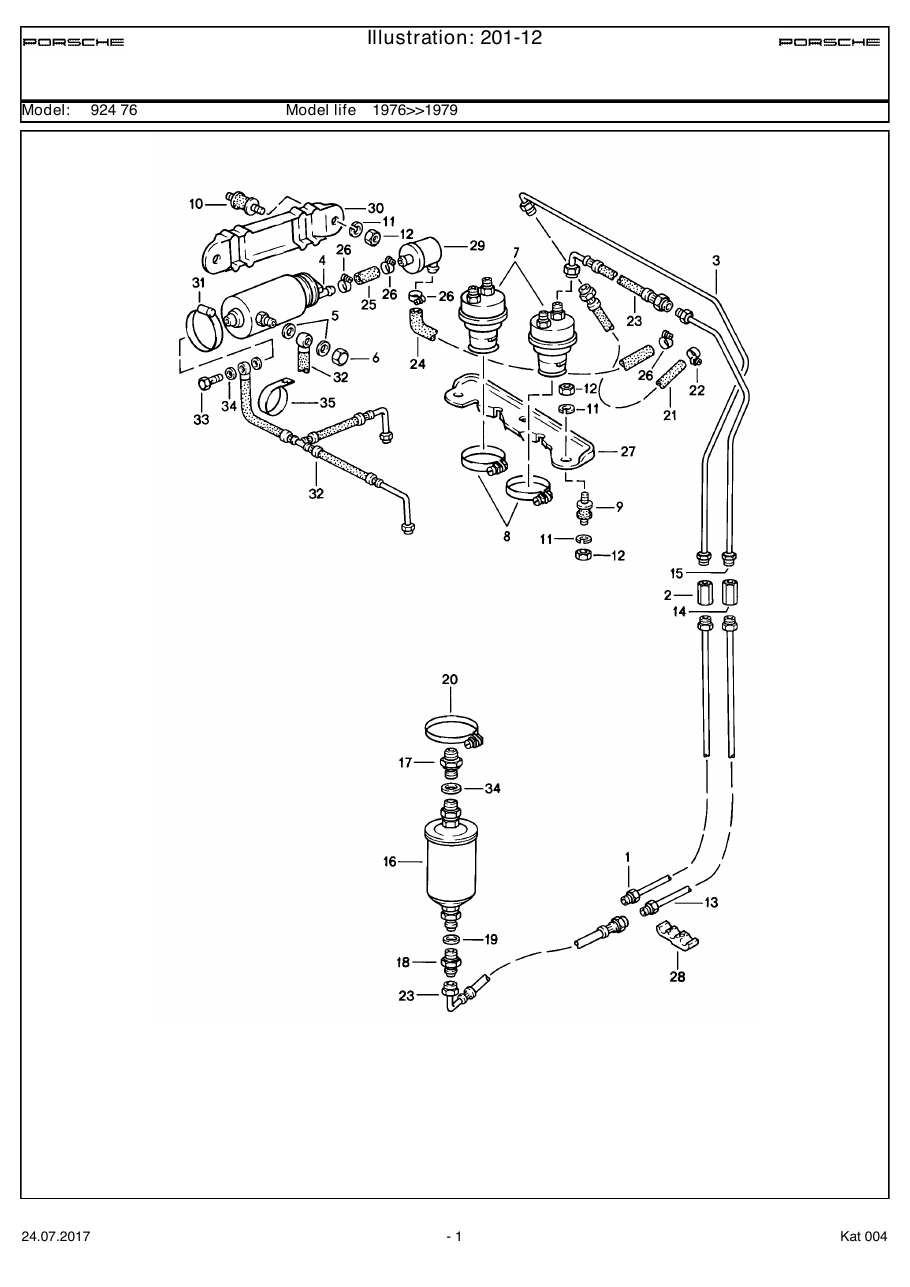 Exploded parts diagram — Fuel system