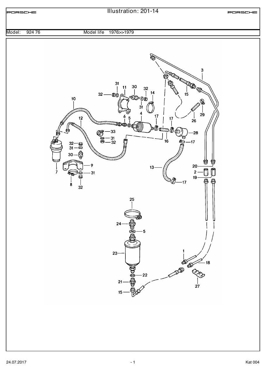 Exploded parts diagram — Fuel system