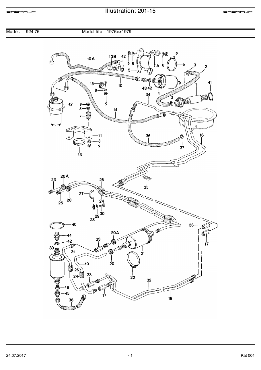 Exploded parts diagram — Fuel system