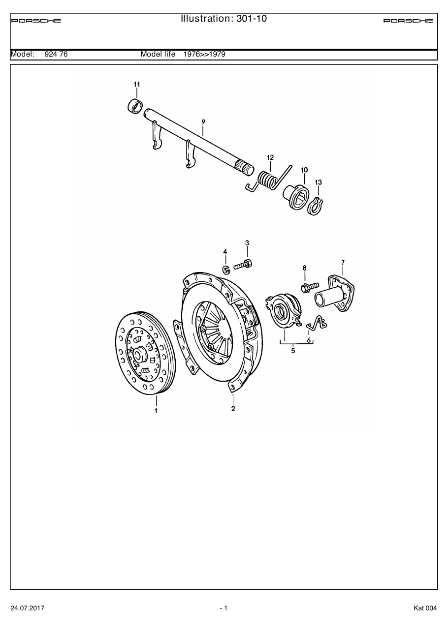 Exploded parts diagram — Clutch