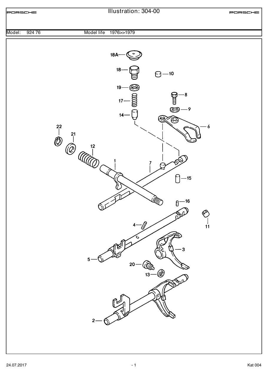 Exploded parts diagram — Transmission control