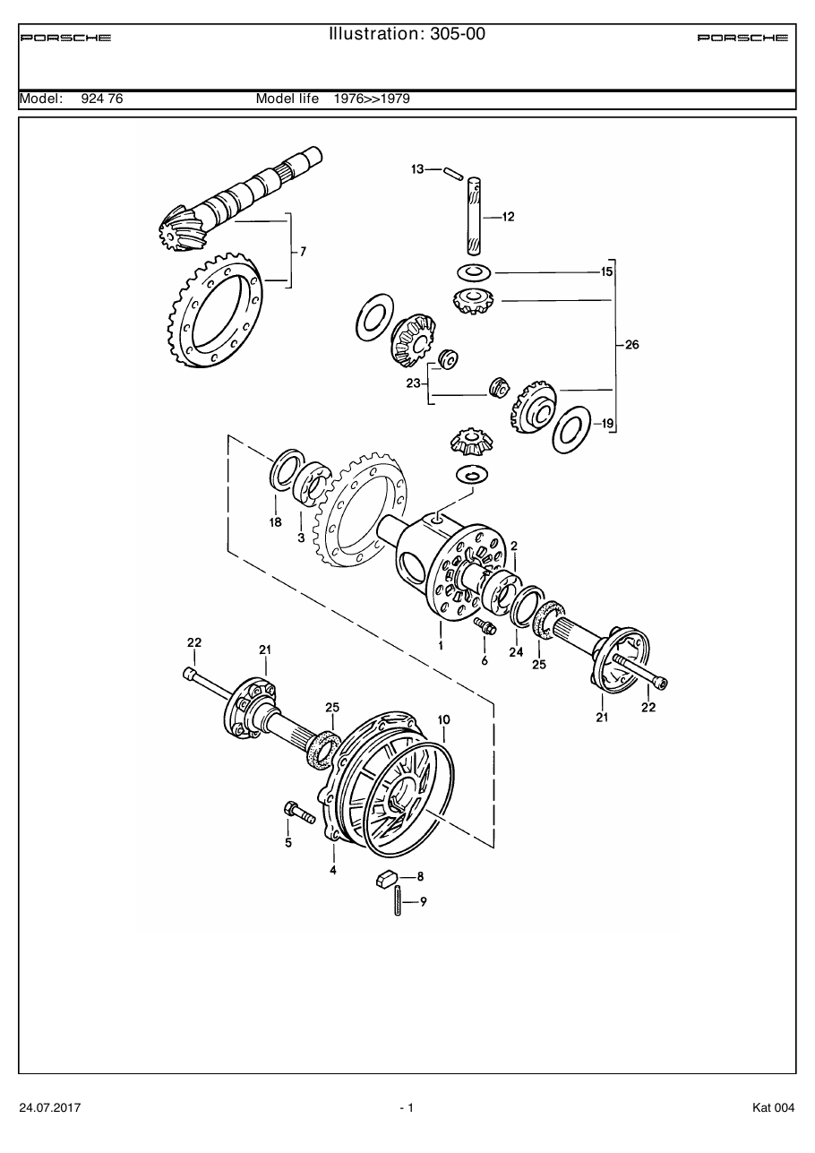 Exploded parts diagram — Differential