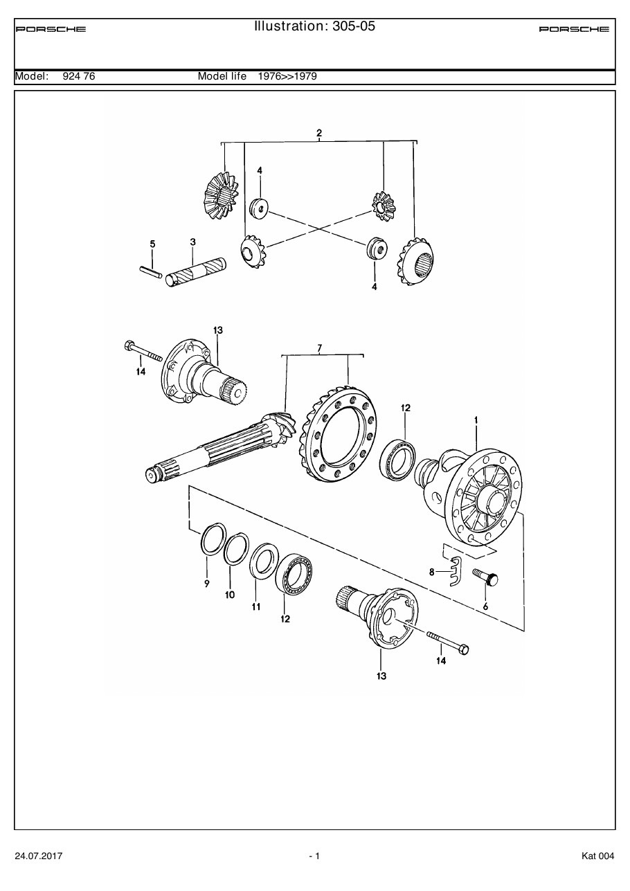 Exploded parts diagram — Differential