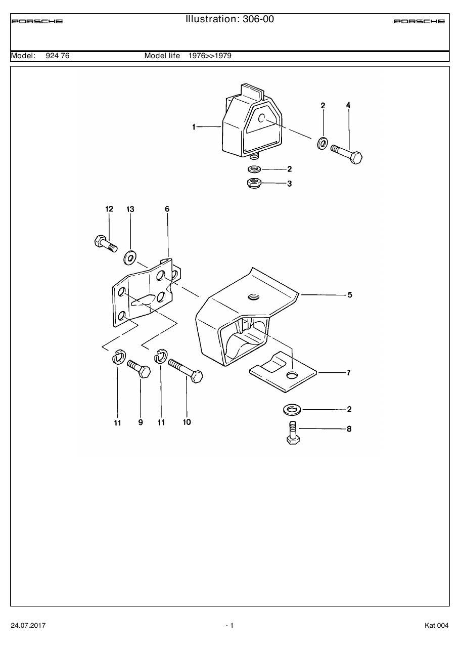 Exploded parts diagram — Transmission suspension