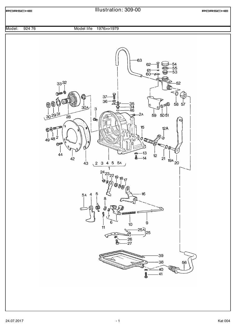 Exploded parts diagram — Transmission case