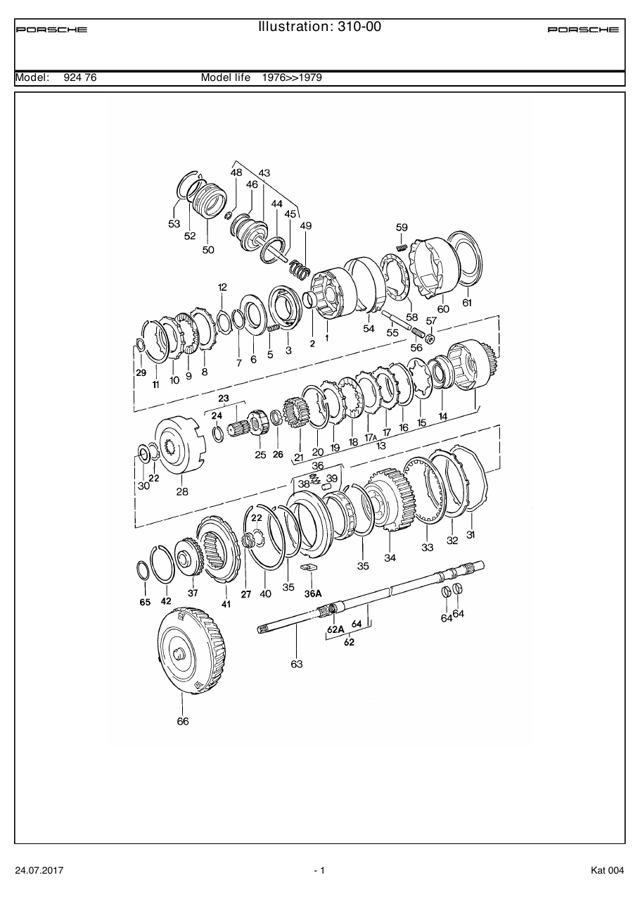 Exploded parts diagram — Shift mechanism