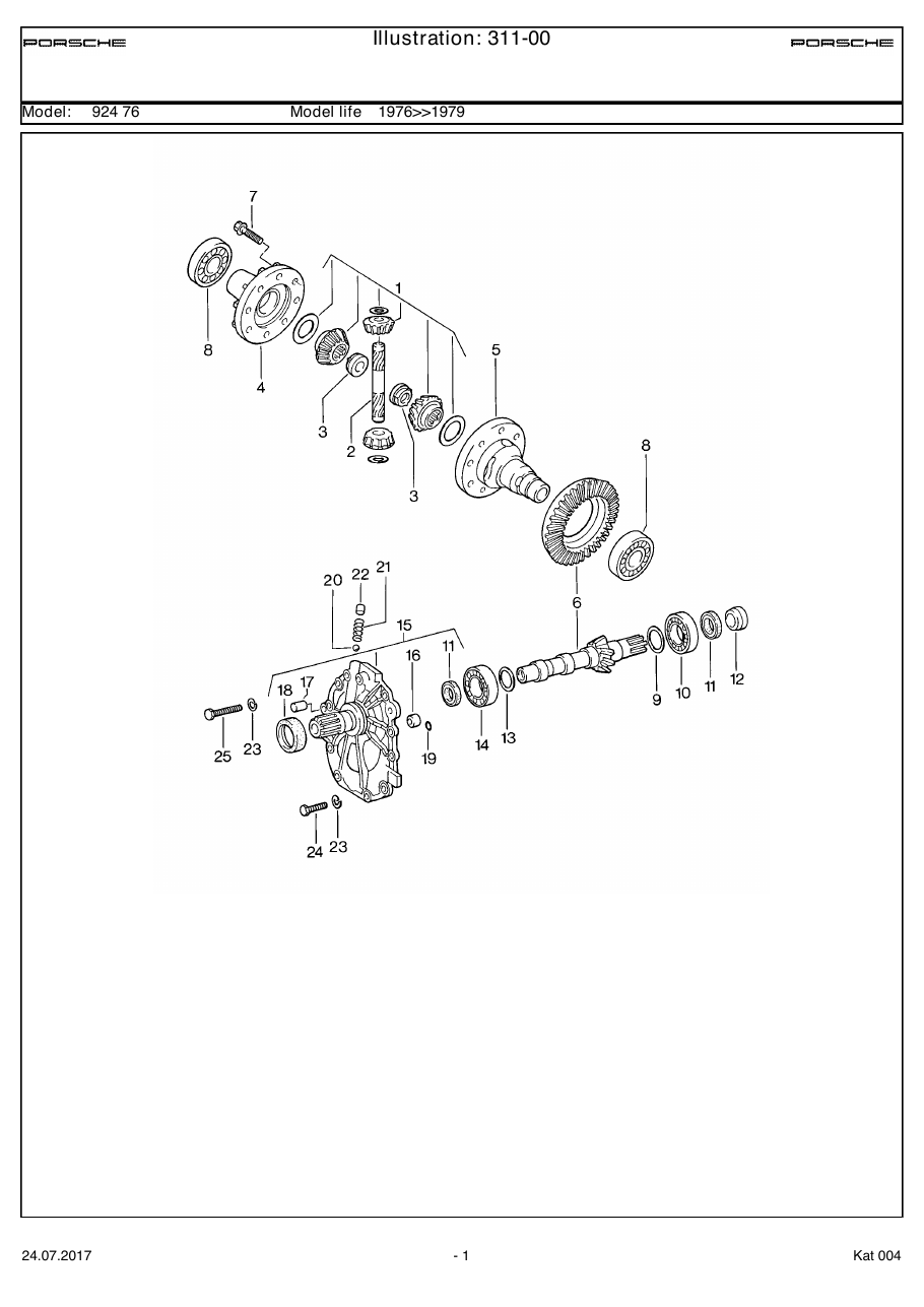 Exploded parts diagram — Differential