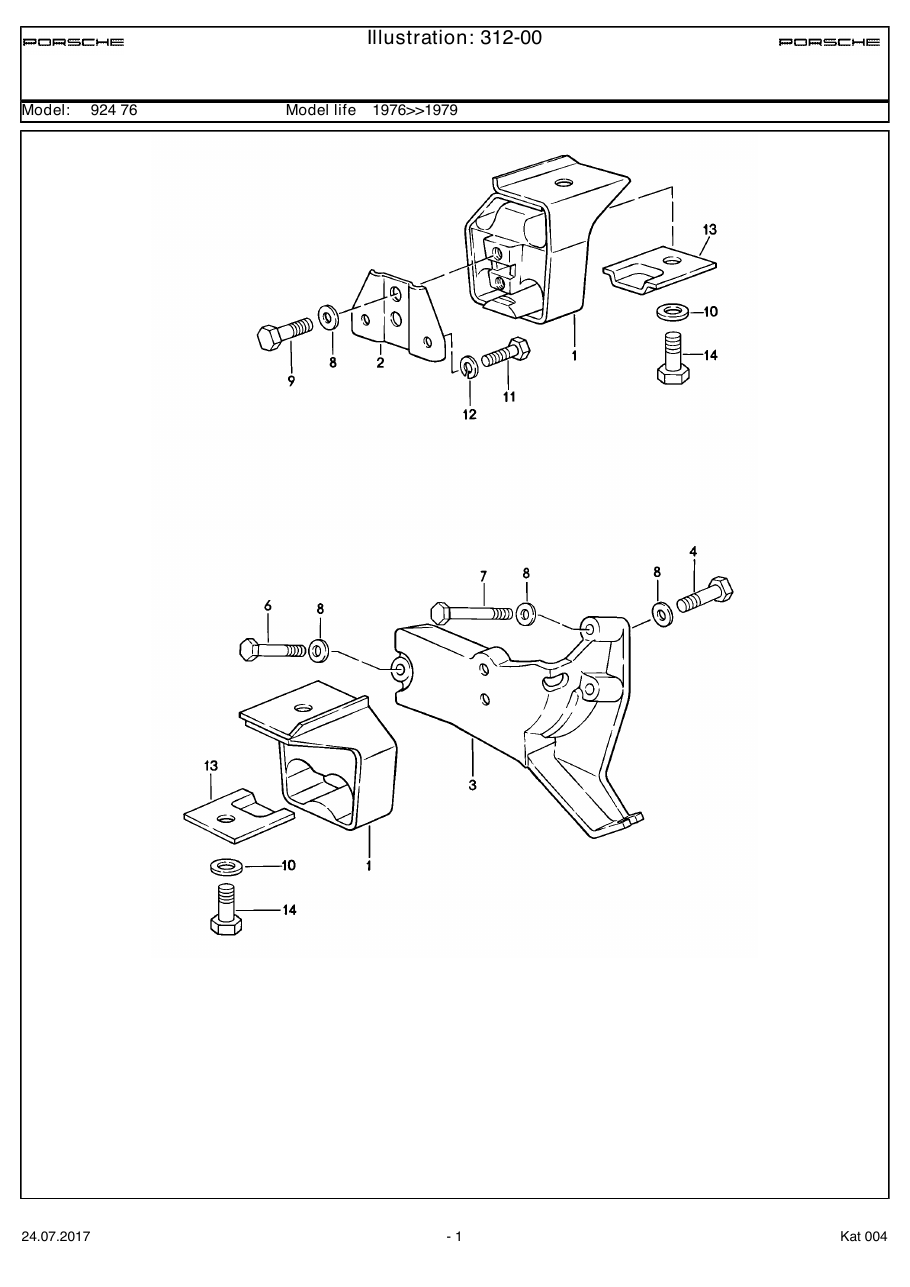 Exploded parts diagram — Transmission suspension
