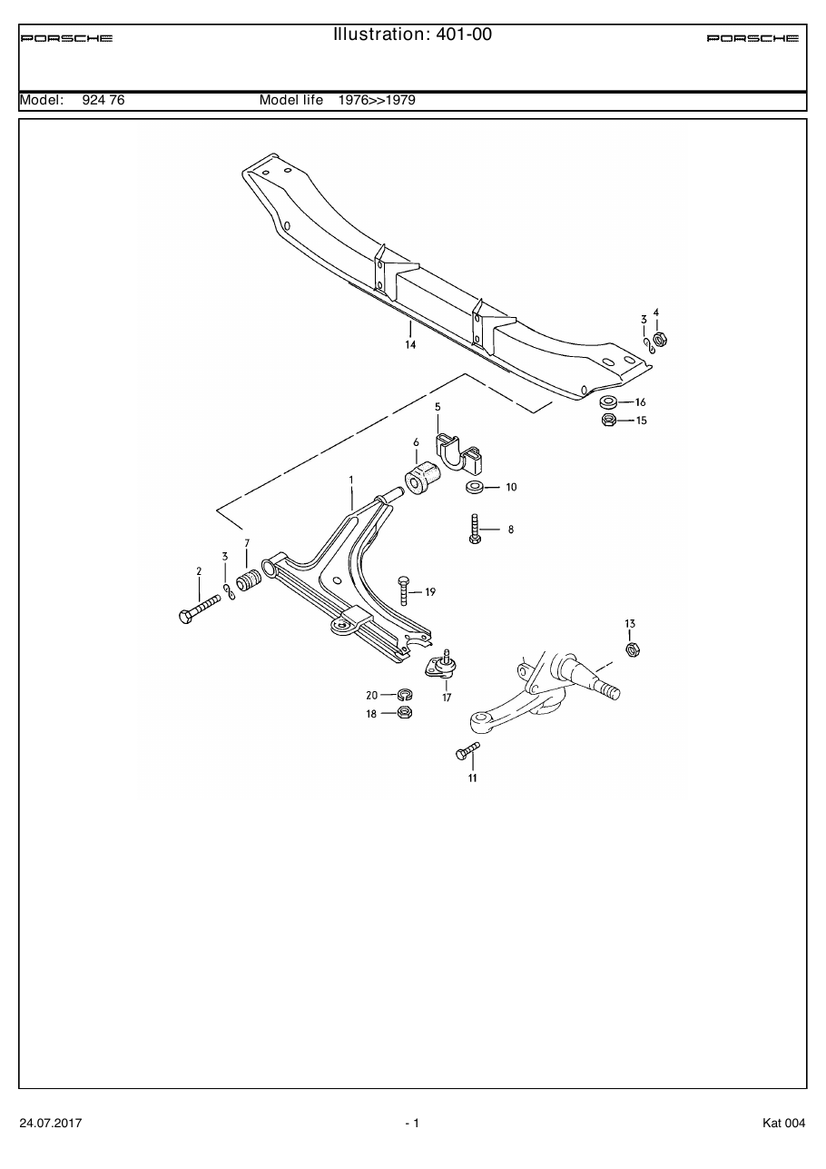 Exploded parts diagram — Wishbone