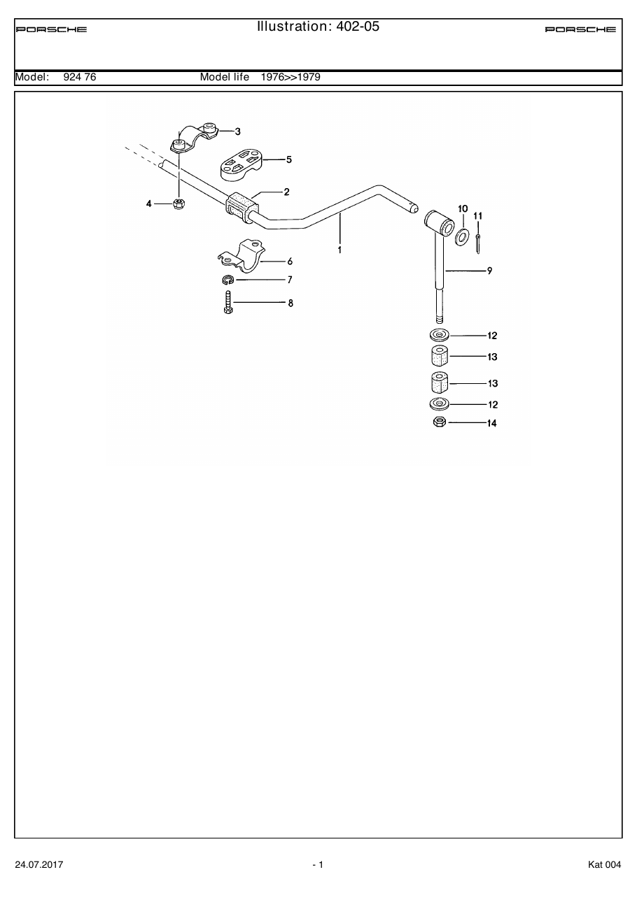 Exploded parts diagram — Stabiliser