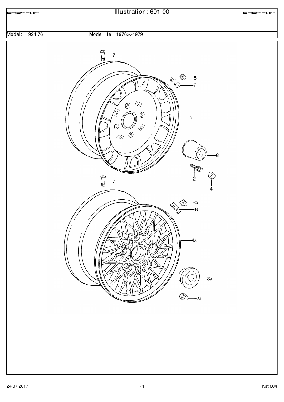 Exploded parts diagram — Disc wheel