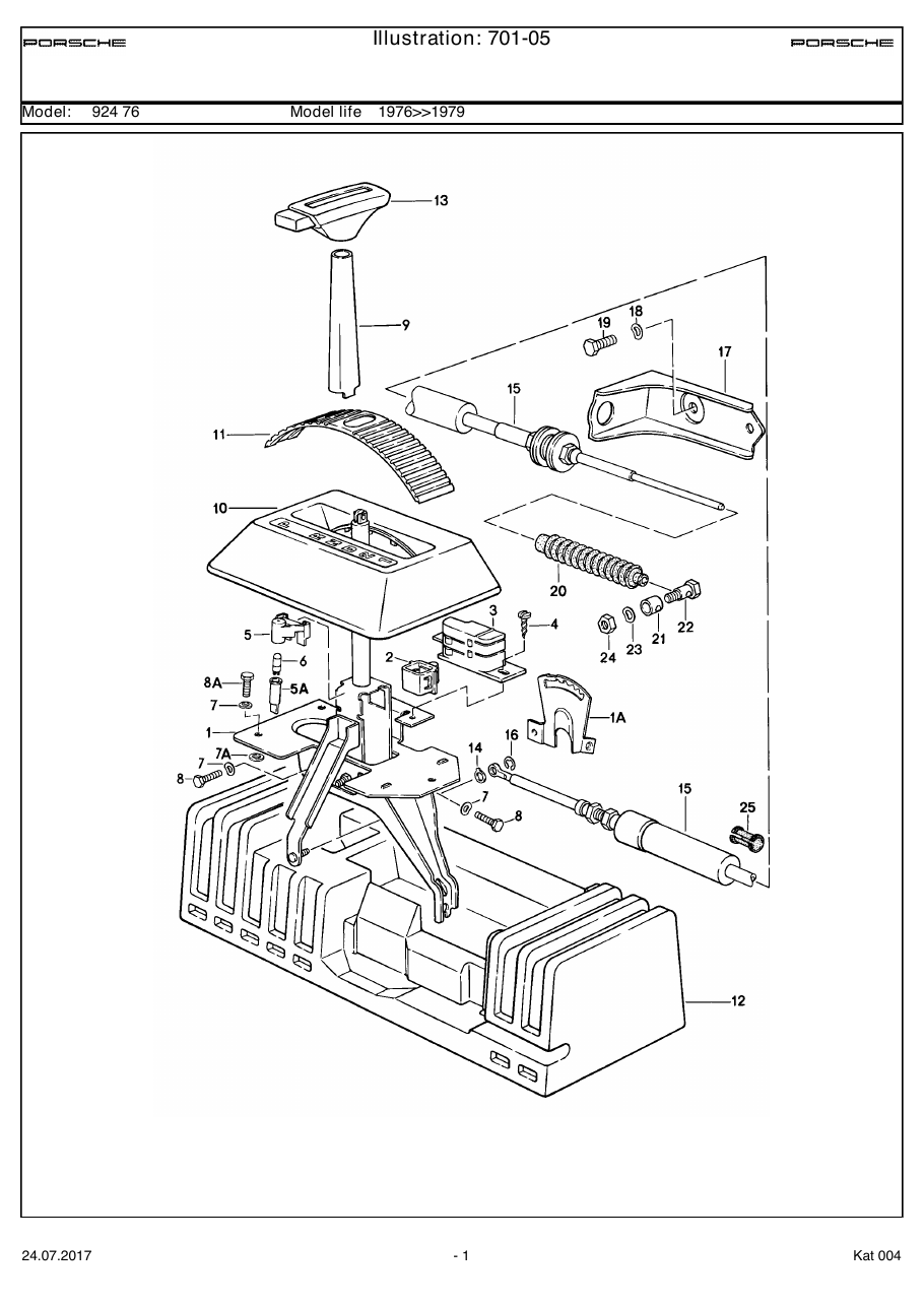 Exploded parts diagram — Shift mechanism