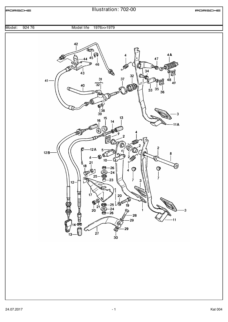 Exploded parts diagram — Pedals