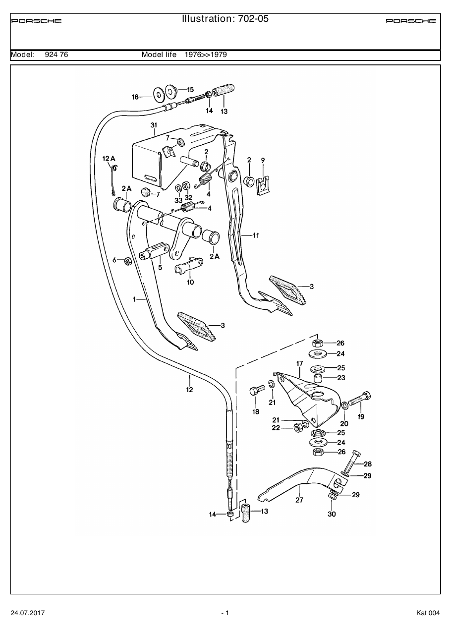 Exploded parts diagram — Pedals