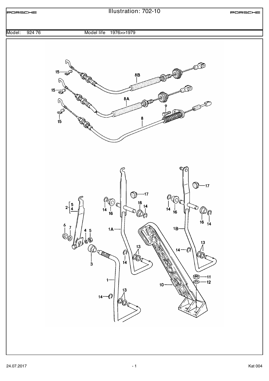 Exploded parts diagram — Accelerator pedal