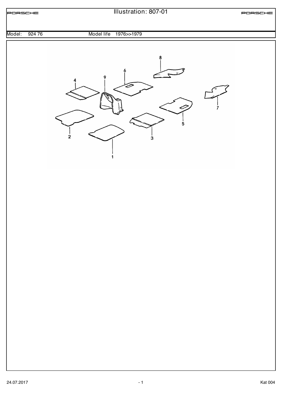 Exploded parts diagram — Sound absorber