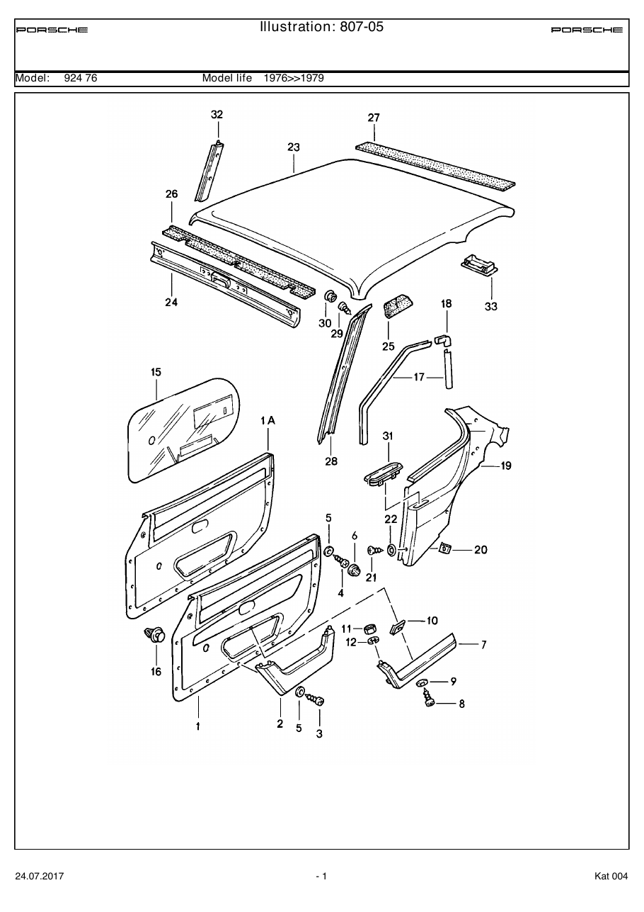 Exploded parts diagram — Linings