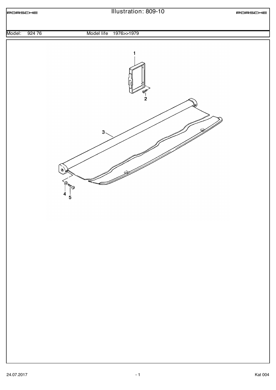 Exploded parts diagram — Luggage compartment cover