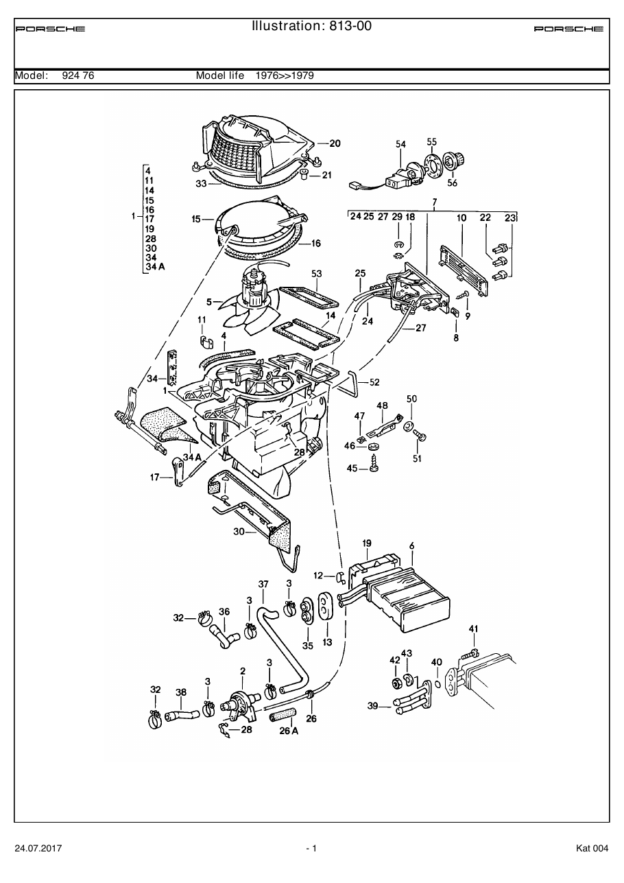 Exploded parts diagram — Heating