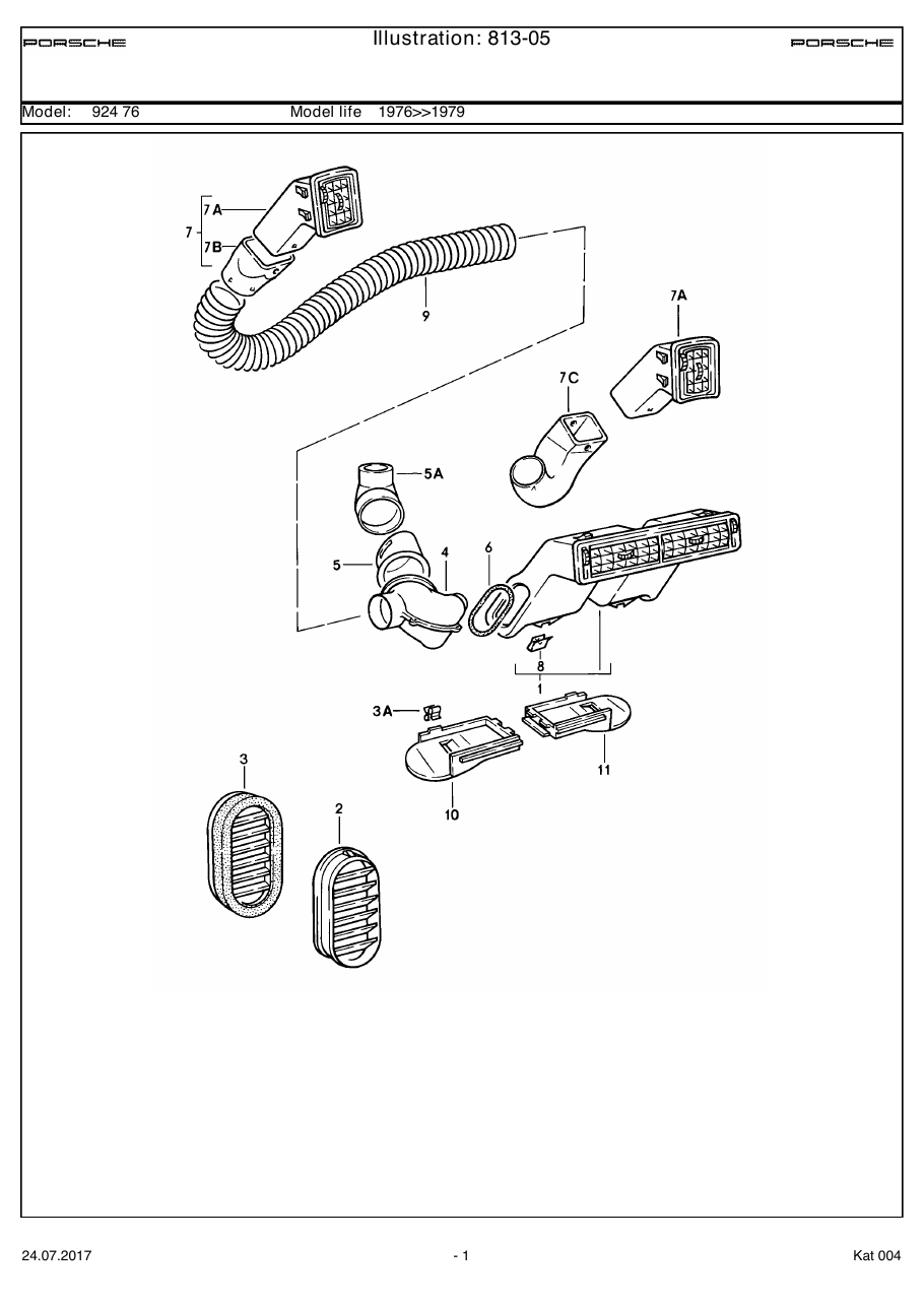 Exploded parts diagram — Air vent