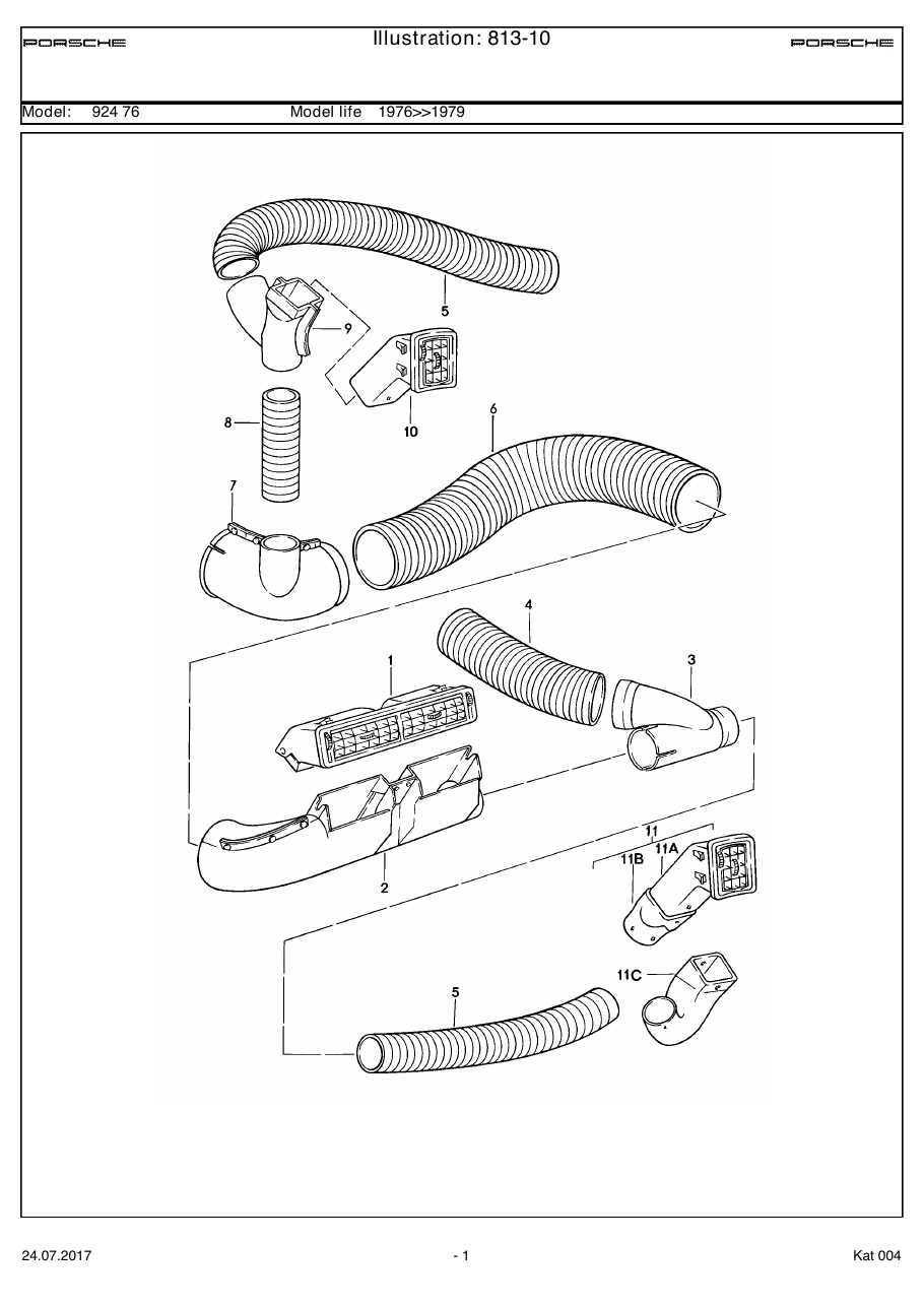Exploded parts diagram — Air vent
