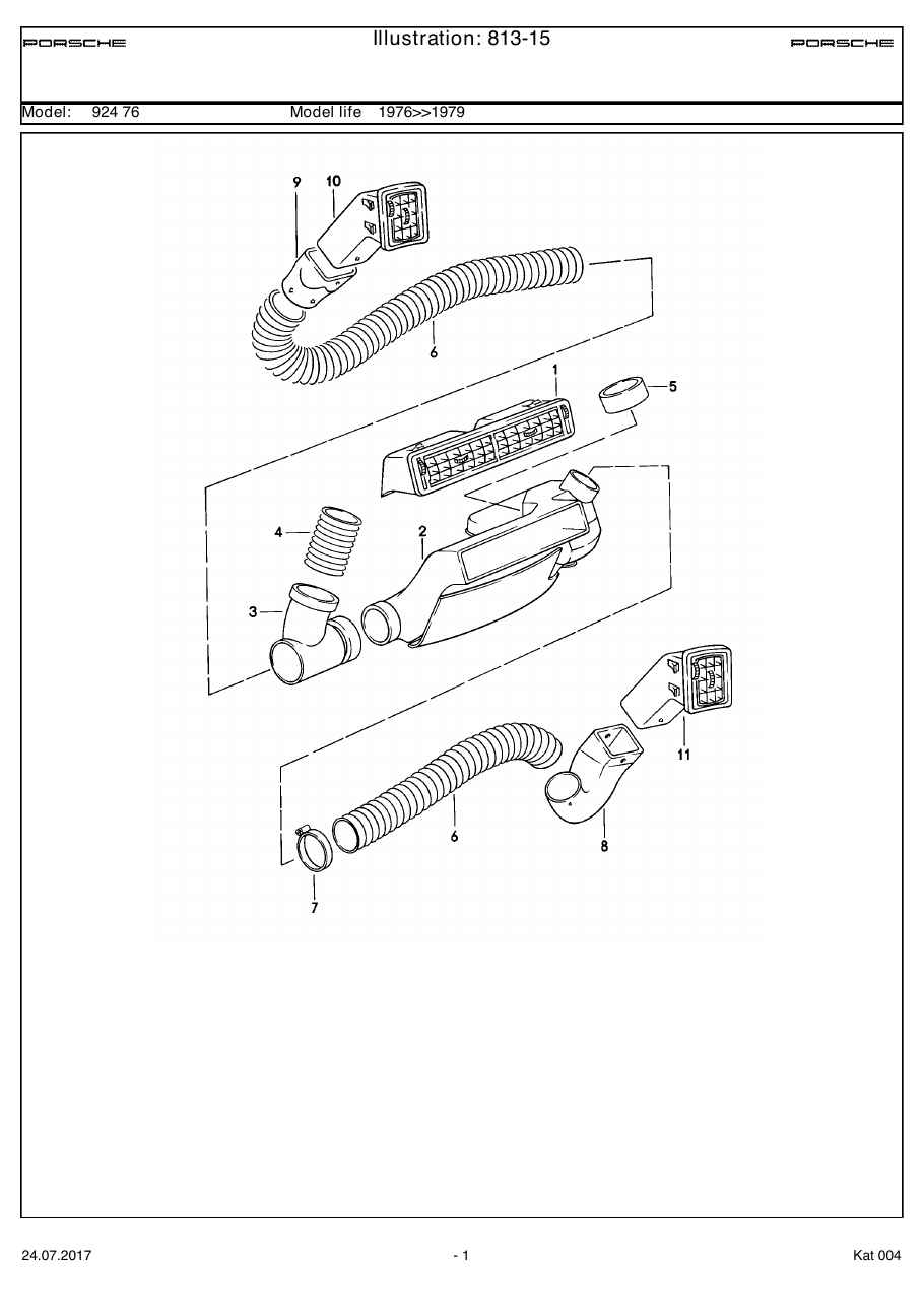 Exploded parts diagram — Air vent