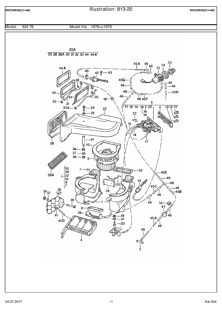 Exploded parts diagram — Heating