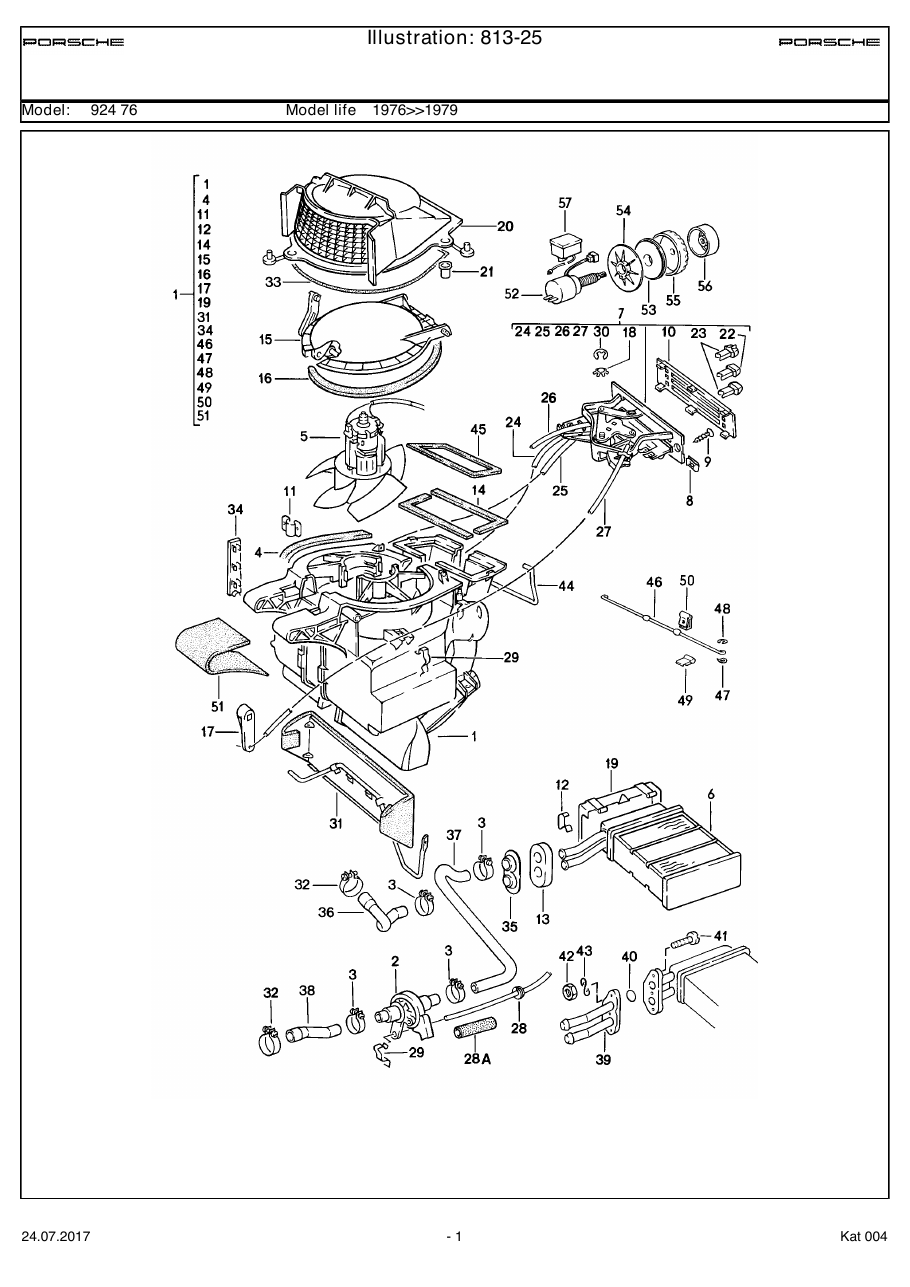 Exploded parts diagram — Heating