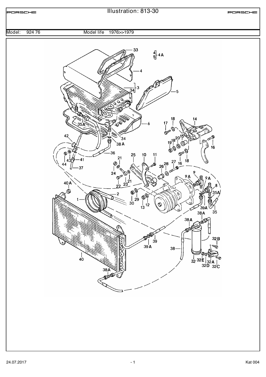 Exploded parts diagram — Air conditioner