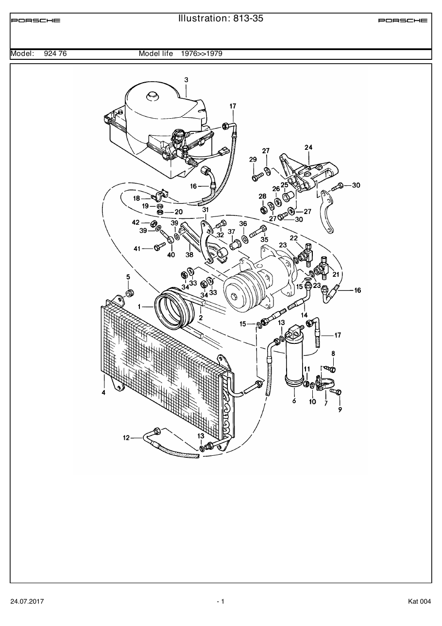 Exploded parts diagram — Air conditioner