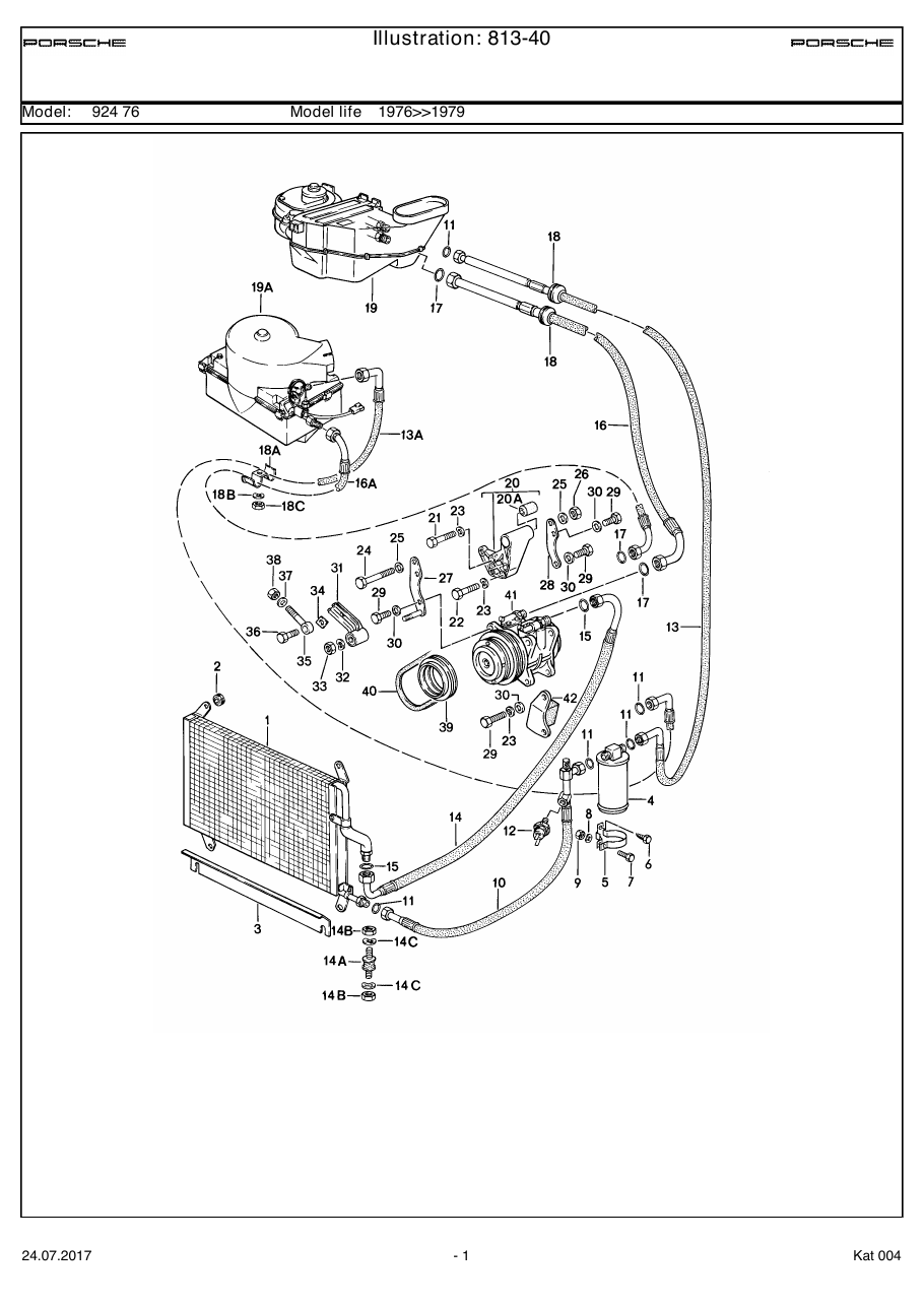 Exploded parts diagram — Air conditioner