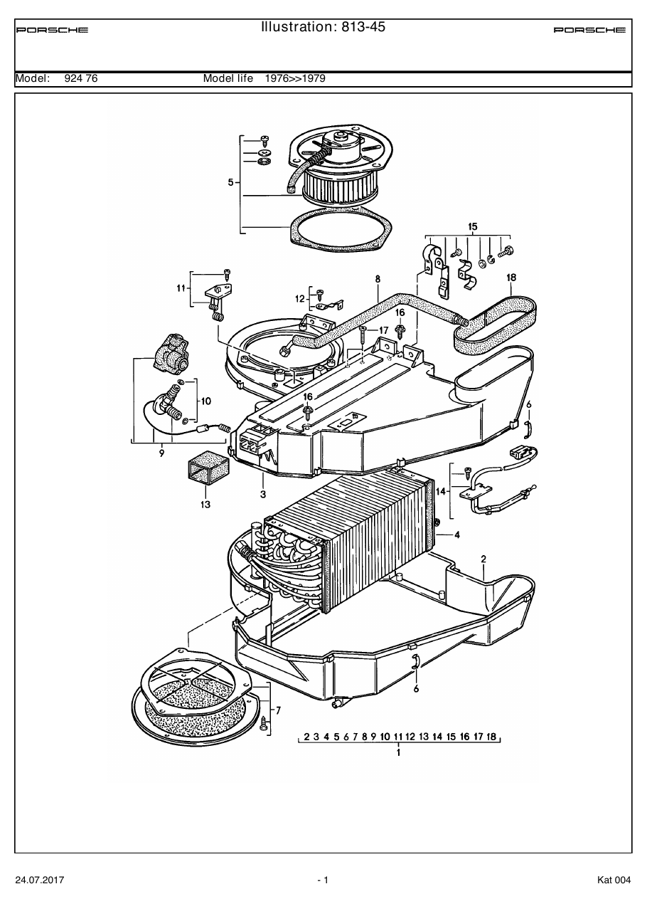 Exploded parts diagram — Air conditioner