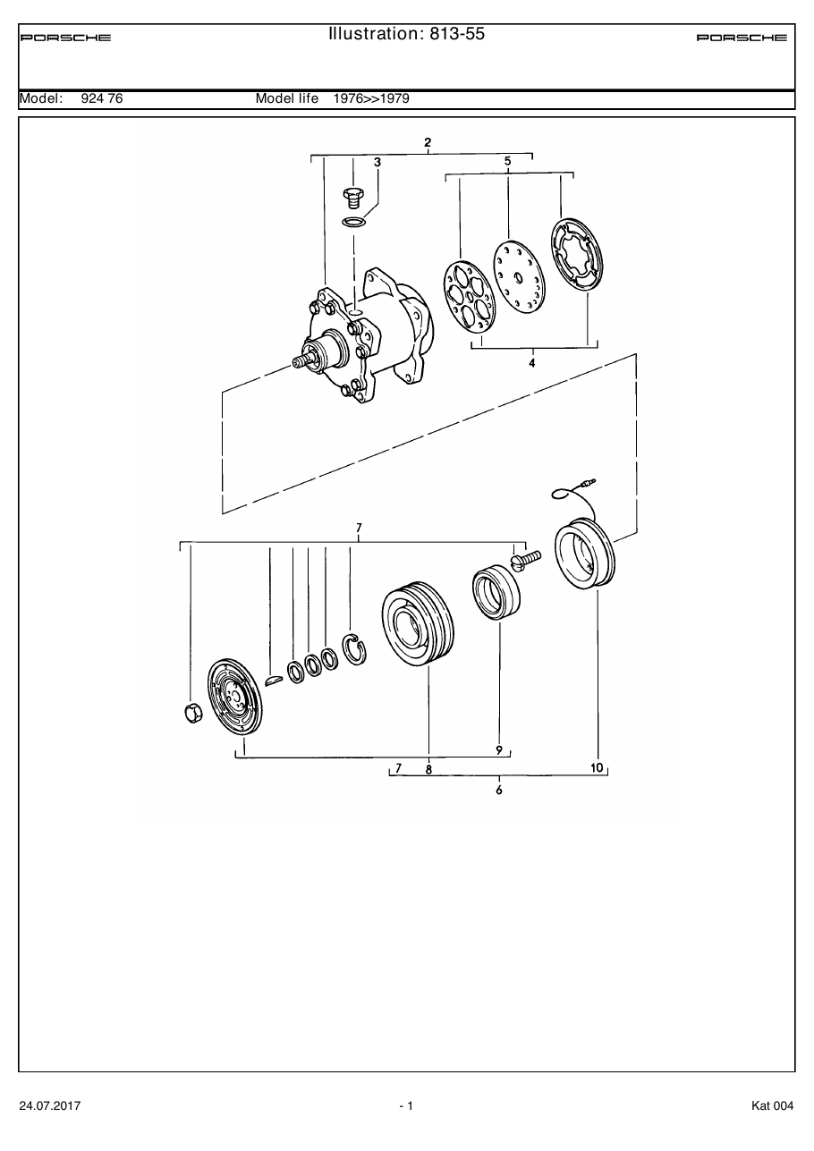 Exploded parts diagram — Compressor