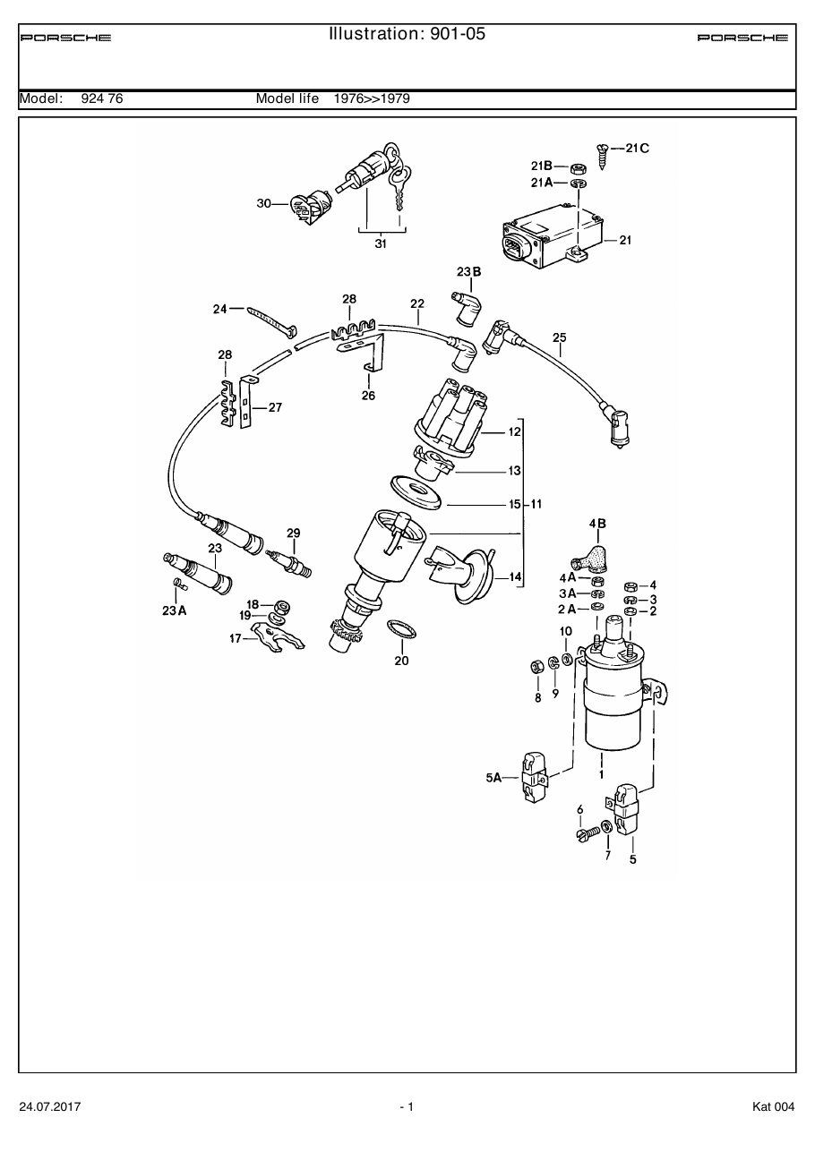 Exploded parts diagram — Engine electrics 2
