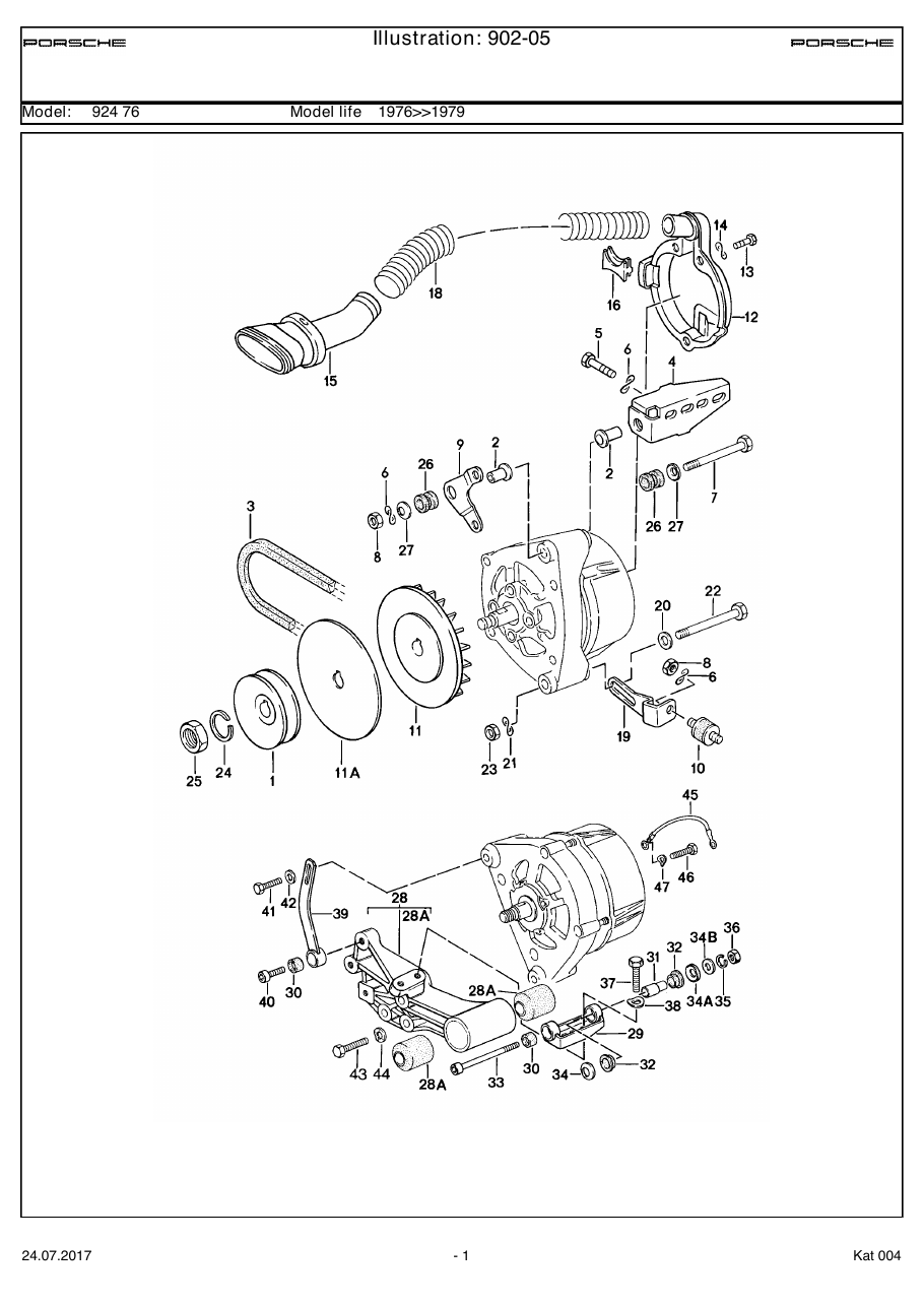 Exploded parts diagram — Mounting parts